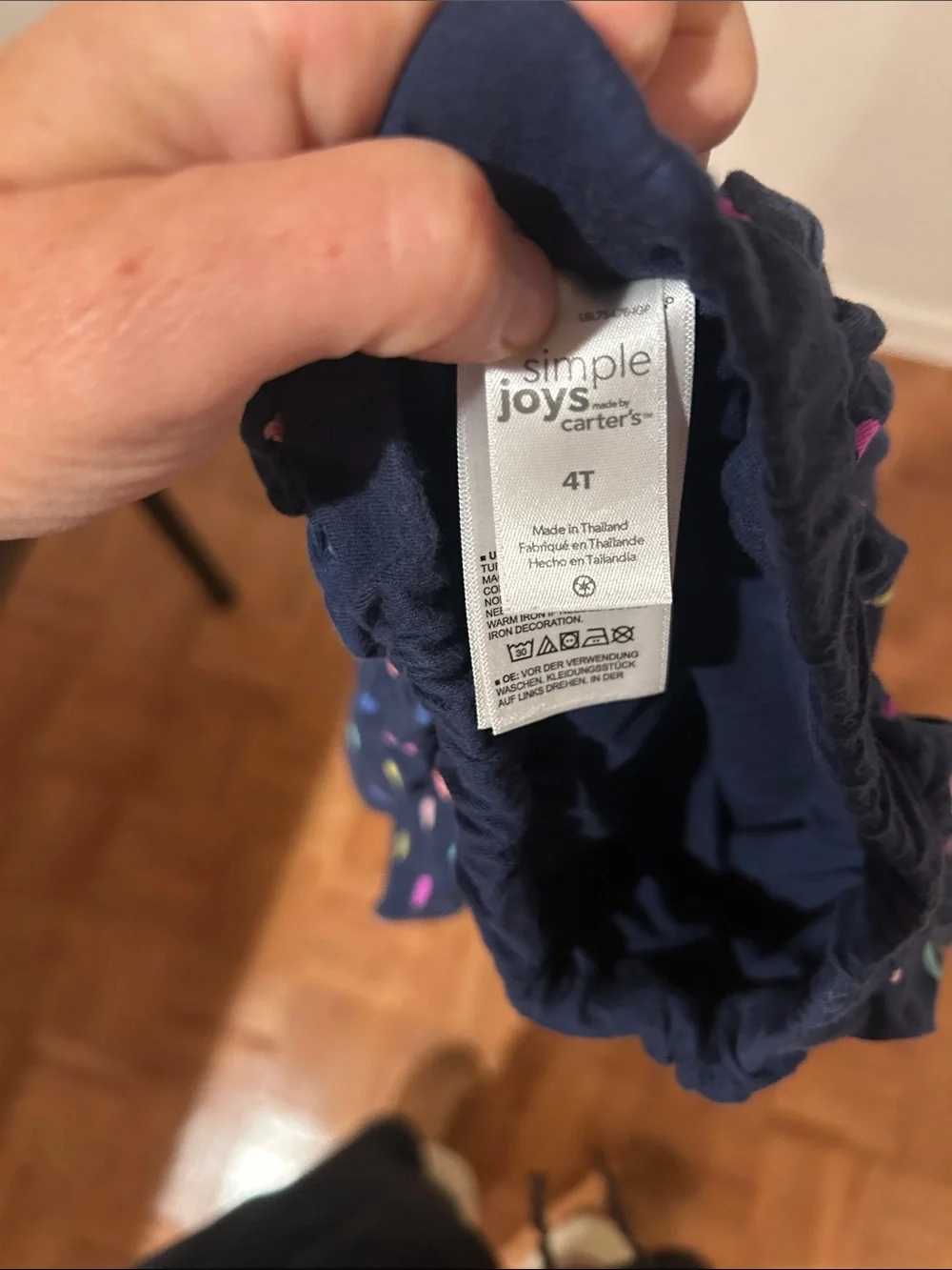 Navy Polka Dot Skort with Multicolor Dots